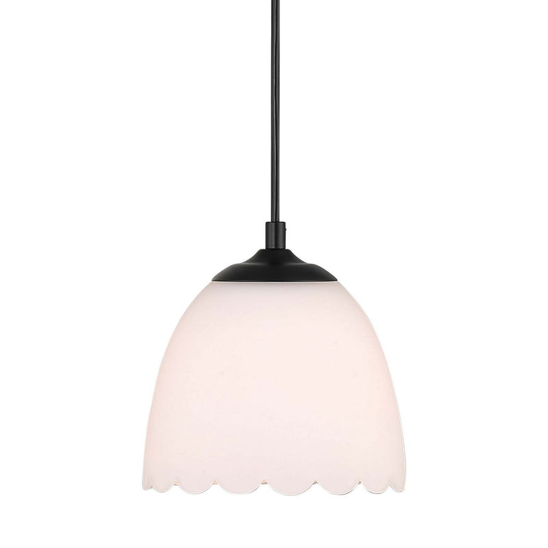 Golden 6954-M1L BLK-OP One Light Pendant, Matte Black