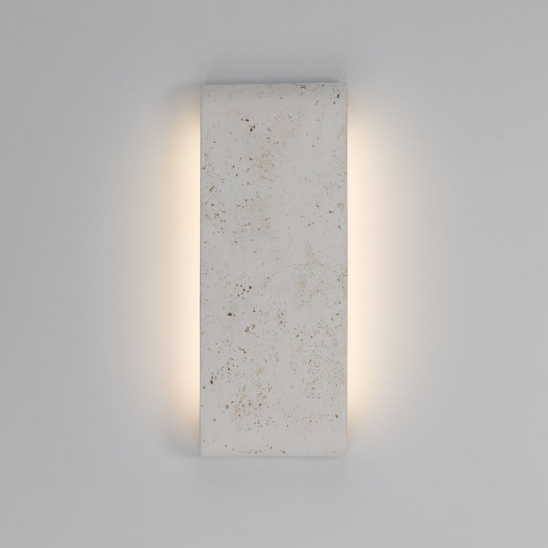 Golden 7280-OWL16 WT LED Outdoor Wall Mount, White Travertine