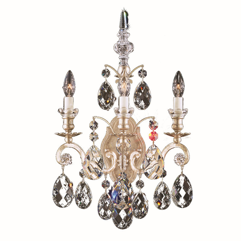 Schonbek 3762-48R Three Light Wall Sconce, Antique Silver