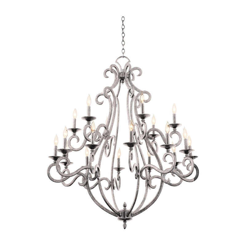 Kalco 3163PS 18 Light Chandelier, Pearl Silver