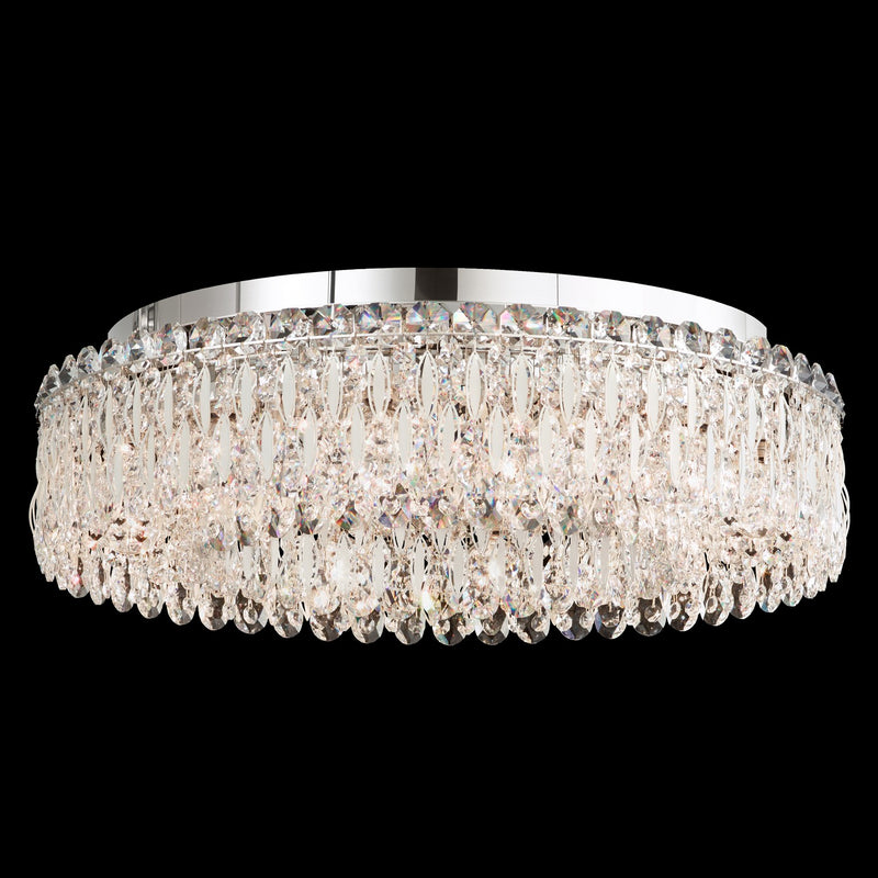 Schonbek RS8347N-48S 12 Light Flush Mount, Antique Silver