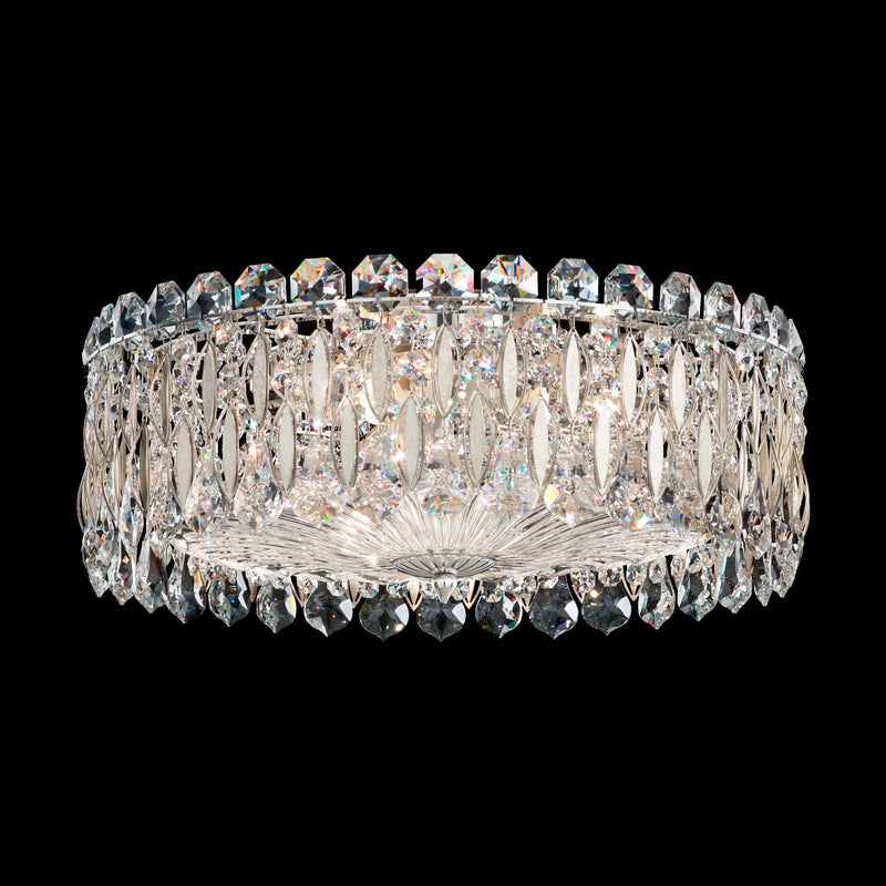 Schonbek RS8348N-48S Three Light Flush Mount, Antique Silver