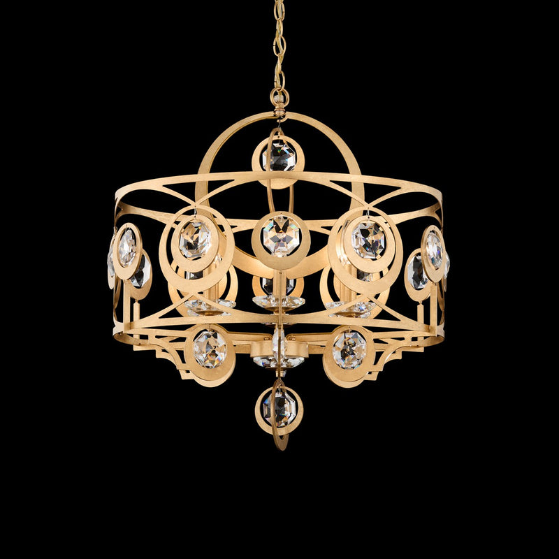 Schonbek S10506-48R Six Light Chandelier, Antique Silver