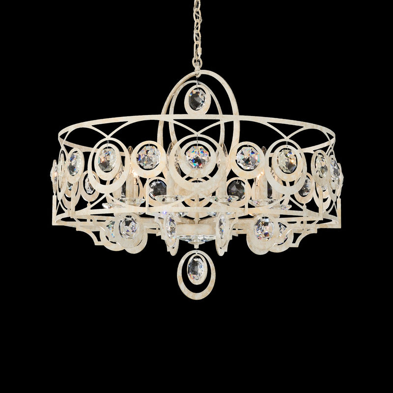 Schonbek S10510-44R Ten Light Chandelier, Heirloom Silver