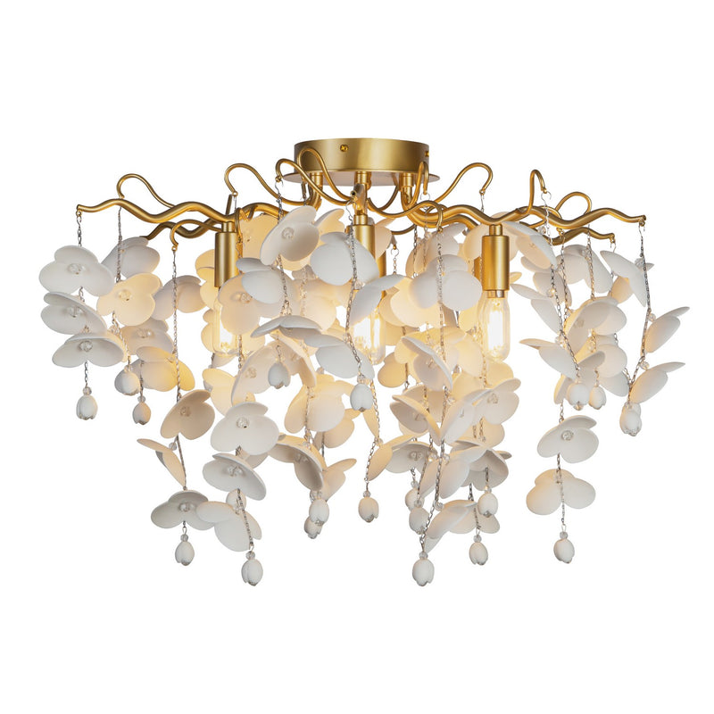 Terracotta Designs F26120-22 Six Light Flushmount, Siena Gold