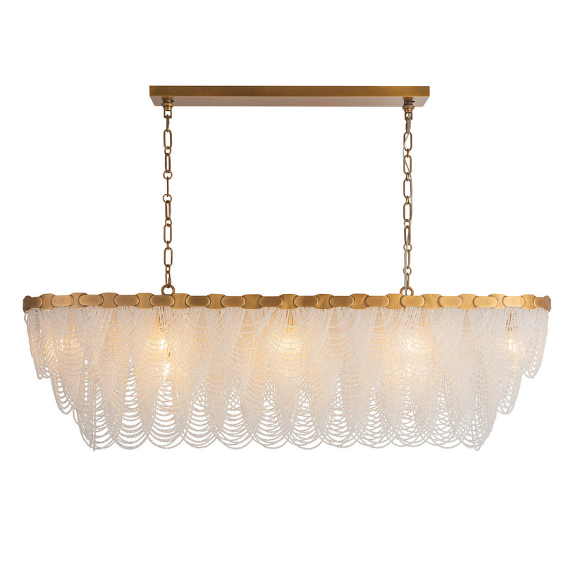 Terracotta Designs H26110L-48 11 Light Linear Chandelier, Brushed Siena Gold