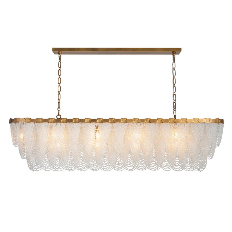 Terracotta Designs H26110L-60 14 Light Linear Chandelier, Brushed Siena Gold