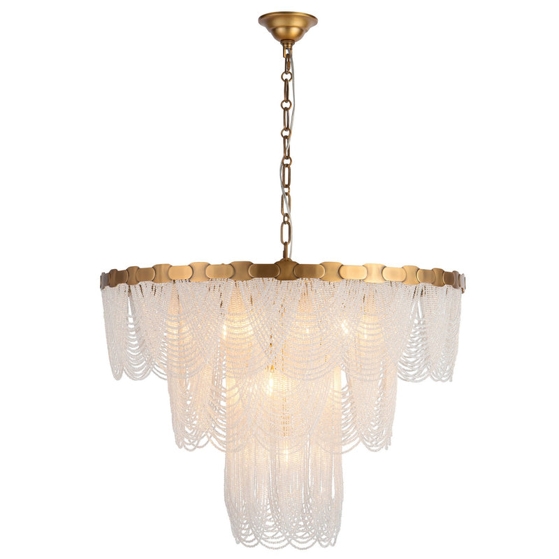 Terracotta Designs H26110R-28 Ten Light Chandelier, Brushed Siena Gold