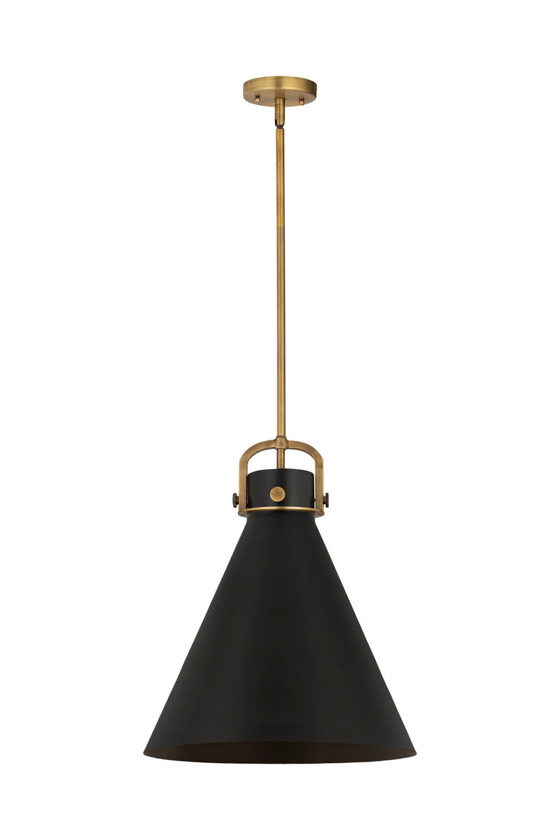 Innovations 410-1SL-BB-M411-18BK One Light Pendant, Brushed Brass