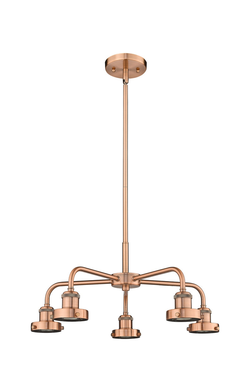 Innovations 916-5CR-AC Five Light Chandelier, Antique Copper