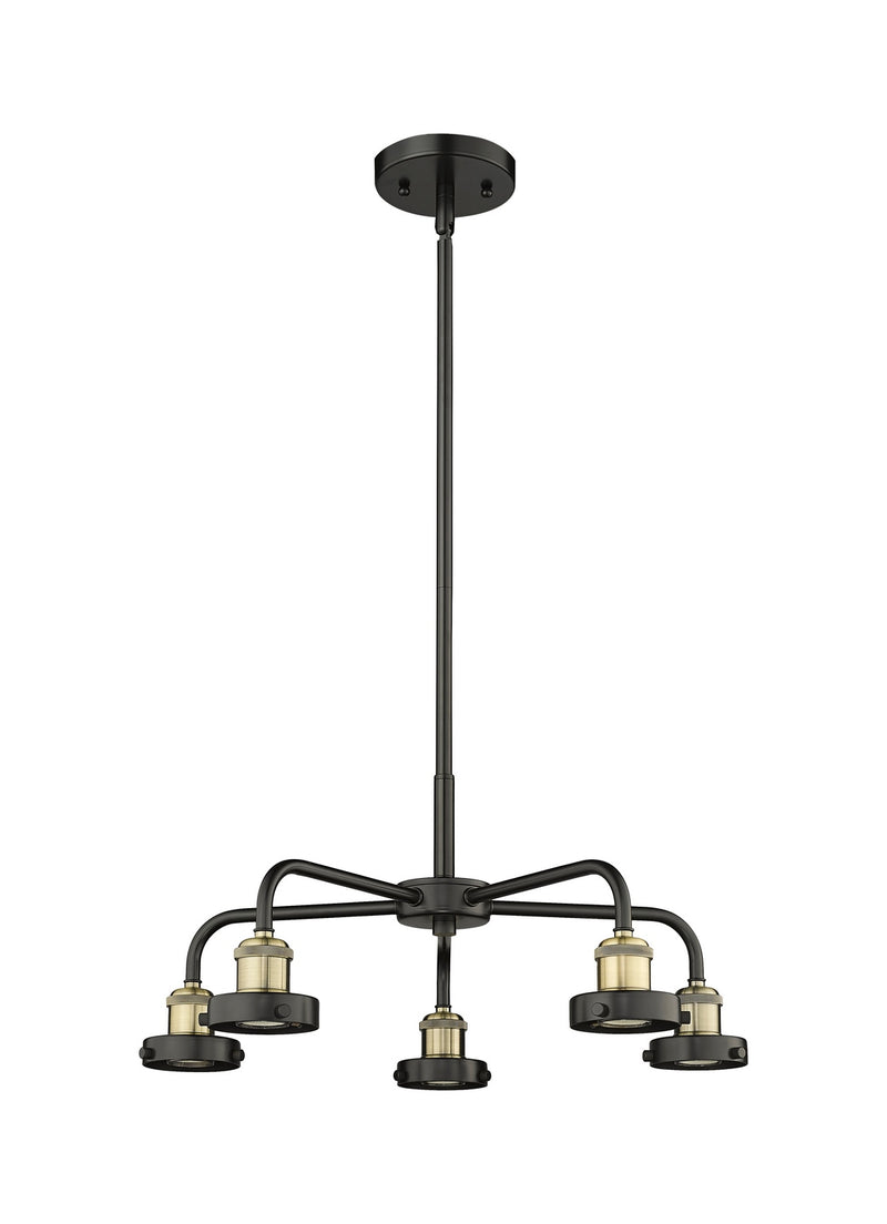 Innovations 916-5CR-BAB Five Light Chandelier, Black Antique Brass