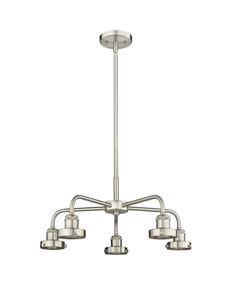 Innovations 916-5CR-SN Five Light Chandelier, Satin Nickel