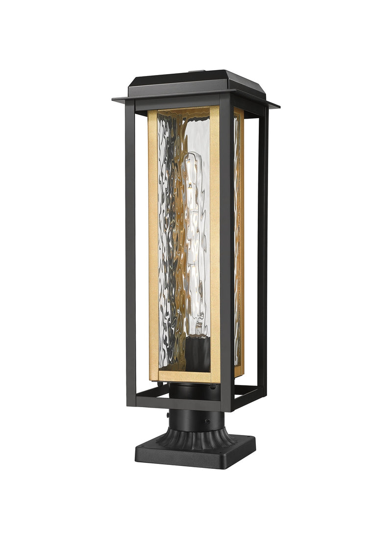 Innovations 9951-1PLT-BK-20-CG-BR-WG One Light Outdoor Post Lantern, Matte Black