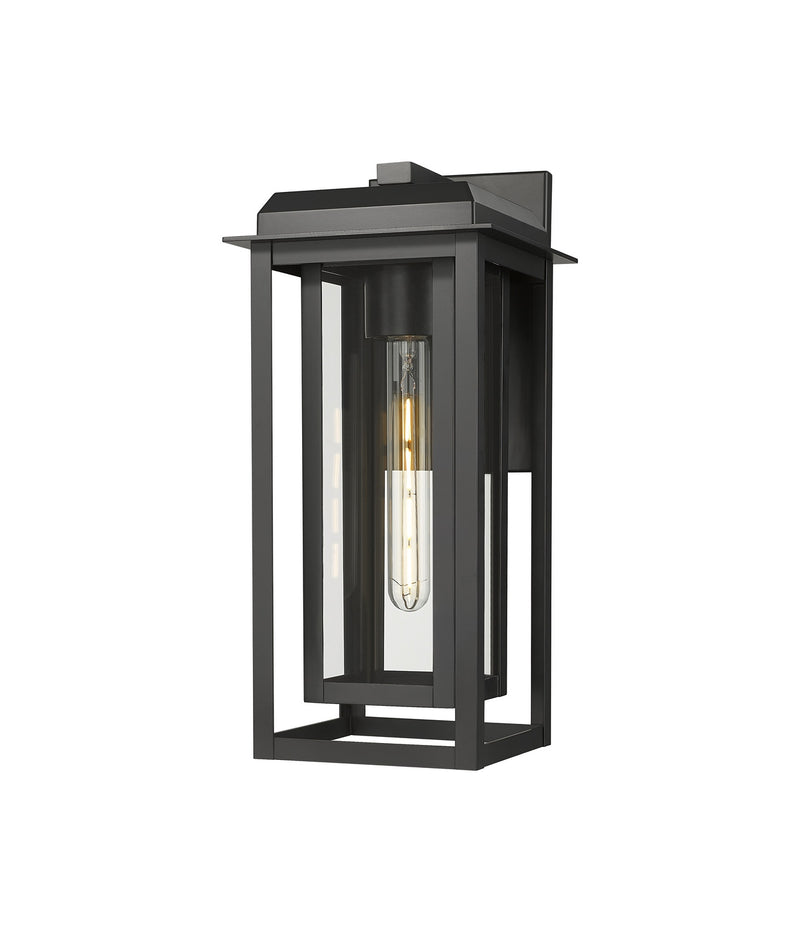 Innovations 9951-1W-BK-16-CG-BK-CL One Light Wall Sconce, Matte Black
