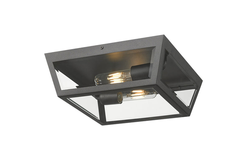 Innovations 9952-1F-BK-12-CL One Light Flush Mount, Matte Black