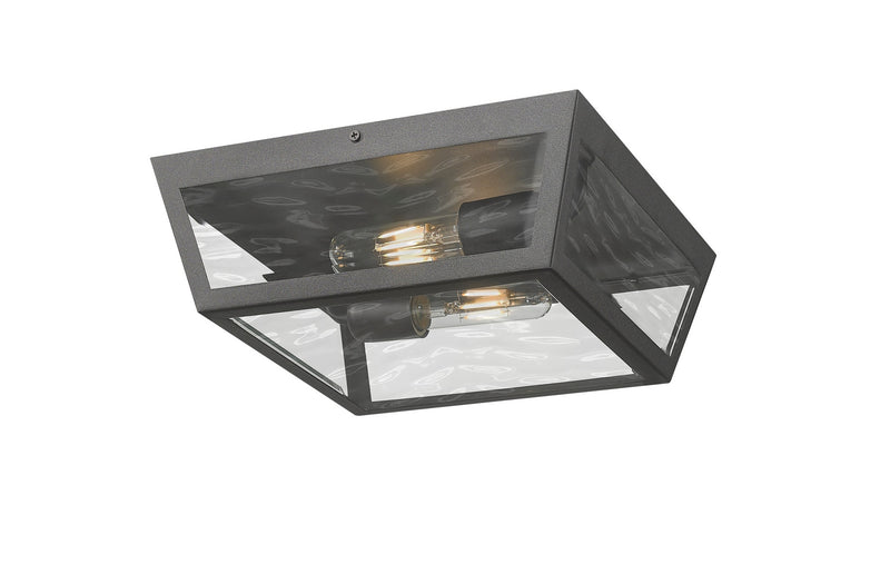 Innovations 9952-1F-BK-12-WG Two Light Flush Mount, Matte Black