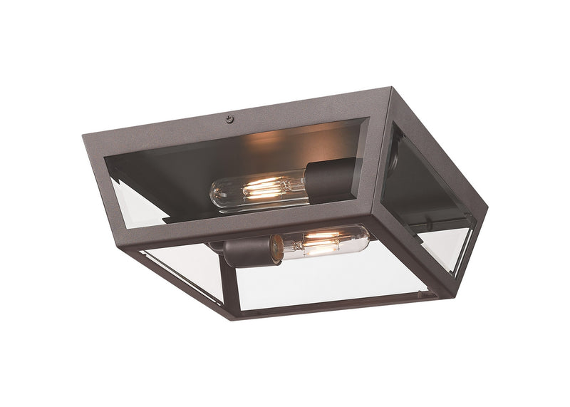 Innovations 9952-1F-BZ-12-CL Two Light Flush Mount, Bronze