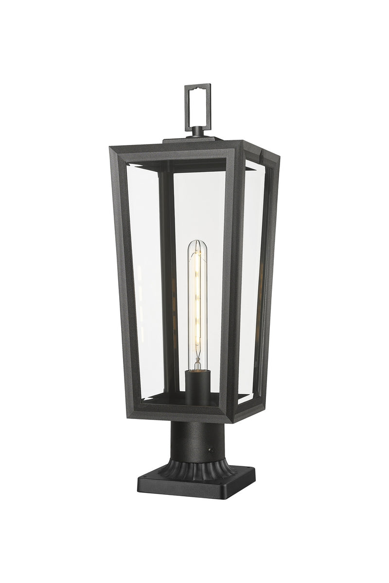Innovations 9952-1PLT-BK-23-CL One Light Outdoor Post Lantern, Matte Black