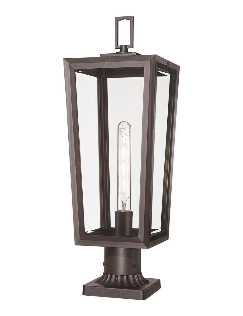 Innovations 9952-1PLT-BZ-23-CL One Light Outdoor Post Lantern, Bronze