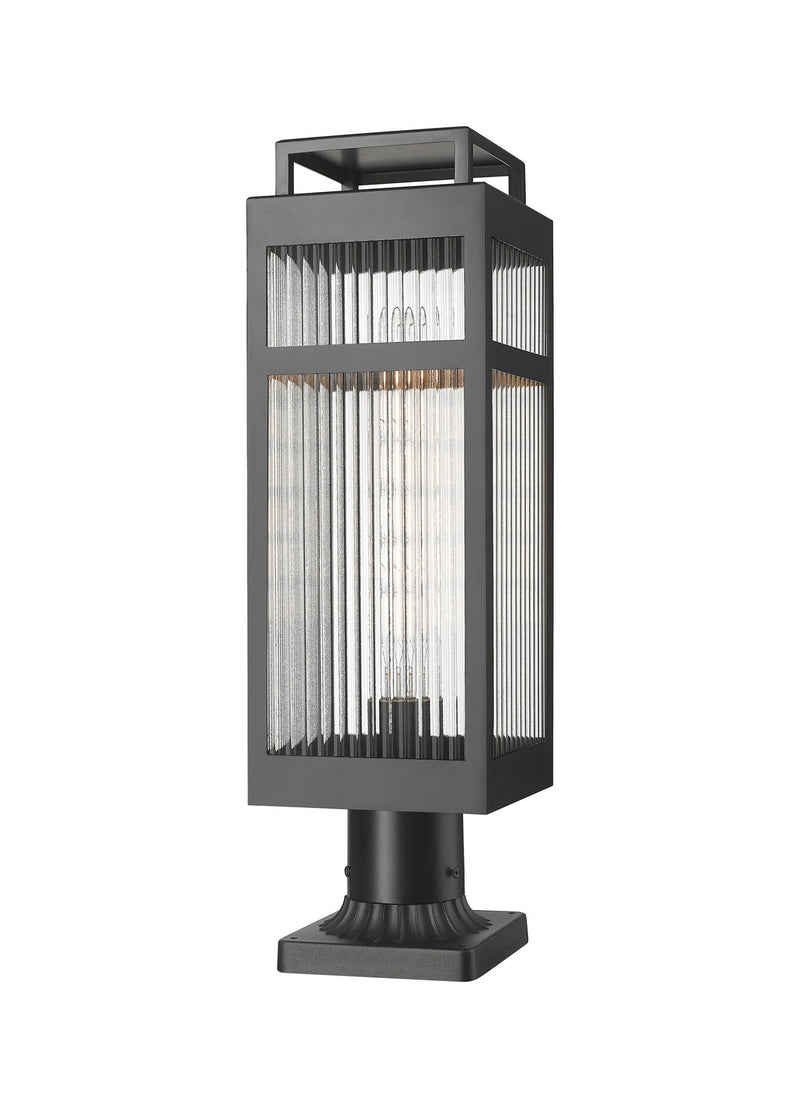Innovations 9953-1PLT-BK-20-SCL One Light Outdoor Post Lantern, Matte Black