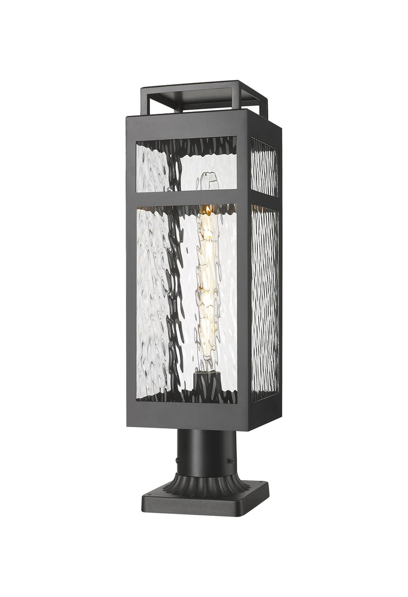Innovations 9953-1PLT-BK-20-WG One Light Outdoor Post Lantern, Matte Black