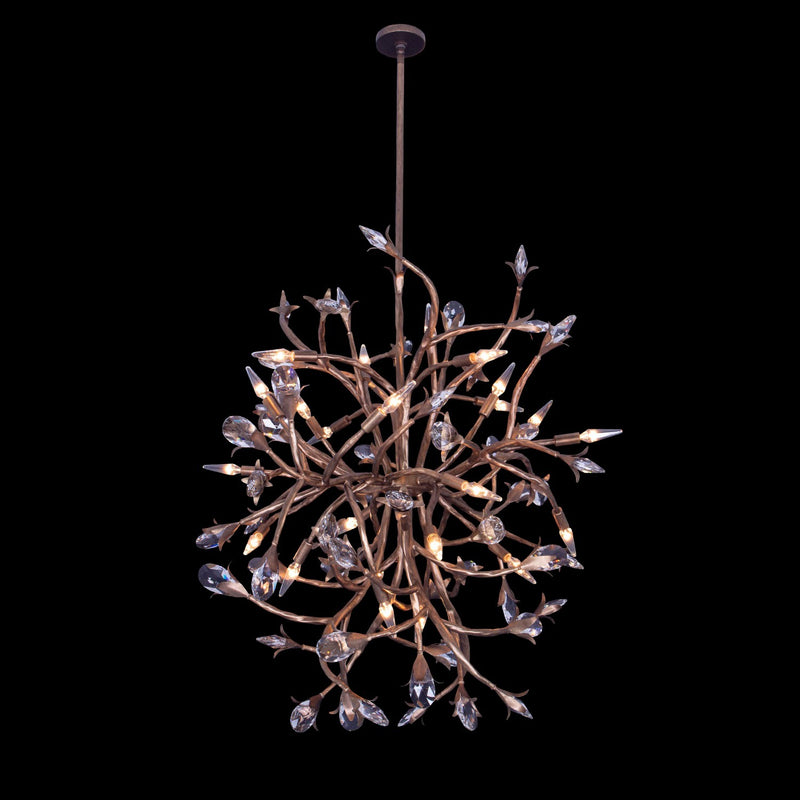 Kalco 041450-065-FR001 16 Light Chandelier, Pearlized Antique Brass