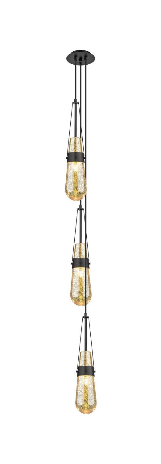 Innovations 103-452-1P-BK-G452-4ME Three Light Pendant, Matte Black