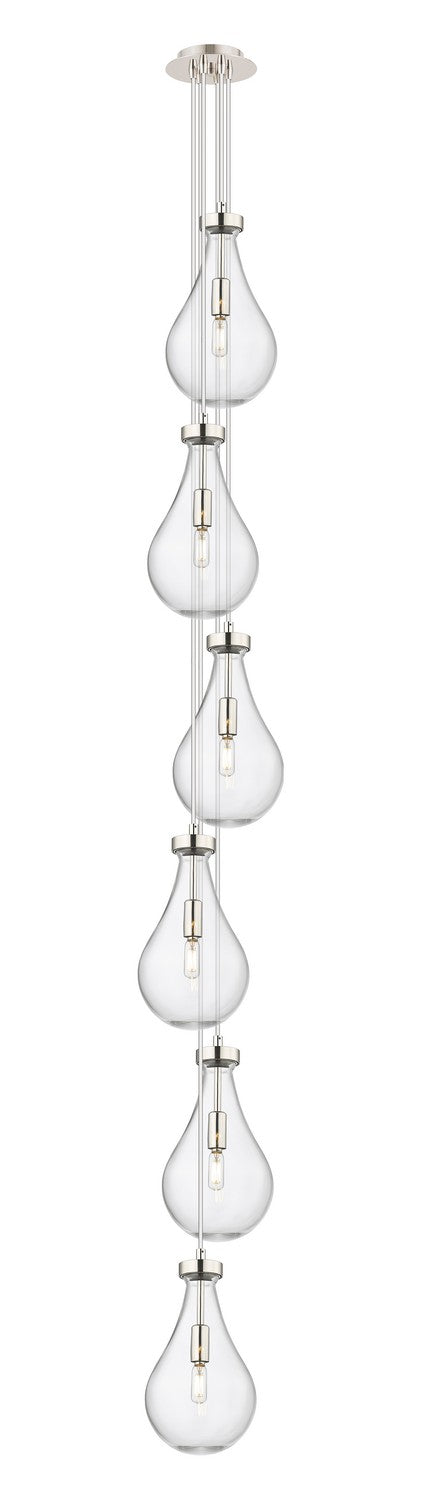 Innovations 106-451-1P-PN-G451-7CL Six Light Pendant, Polished Nickel