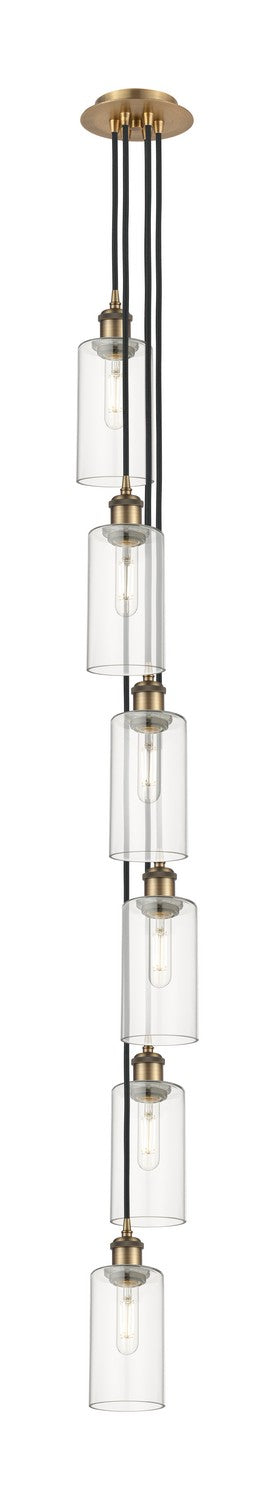 Innovations 106B-6P-BB-G434-7CL Six Light Pendant, Brushed Brass