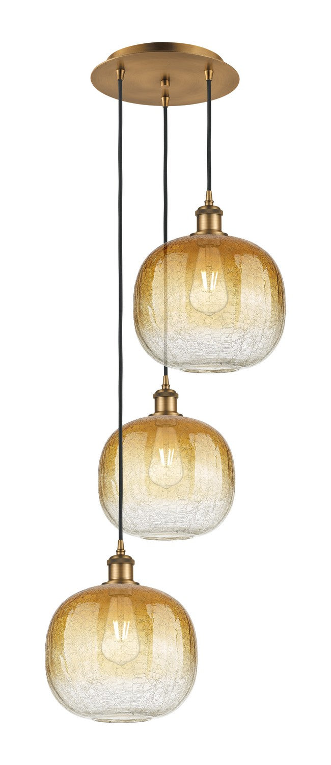 Innovations 113B-3P-BB-G481-10AM Three Light Pendant, Brushed Brass