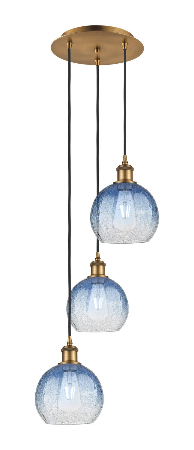Innovations 113B-3P-BB-G483-8SB Three Light Pendant, Brushed Brass