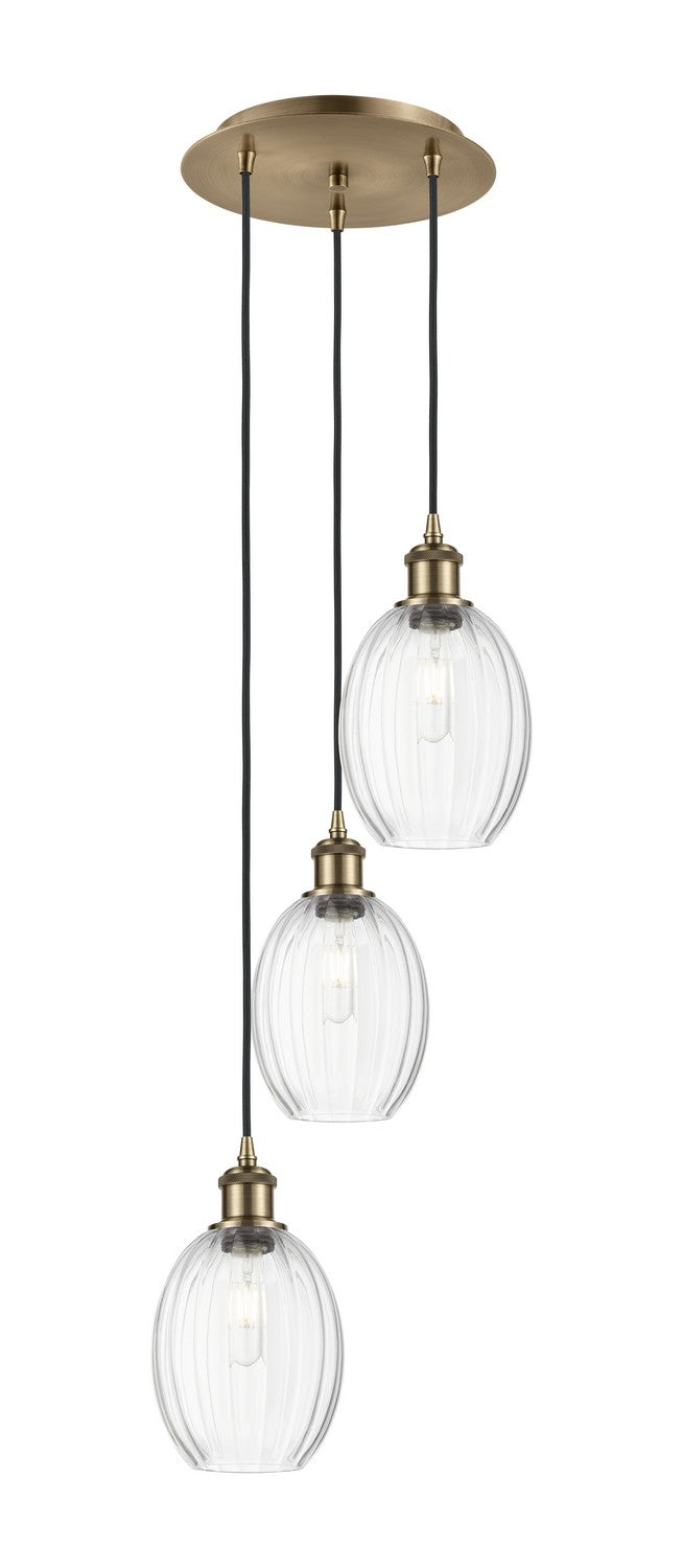 Innovations 113B-3P-AB-G459-6CL Three Light Pendant, Antique Brass