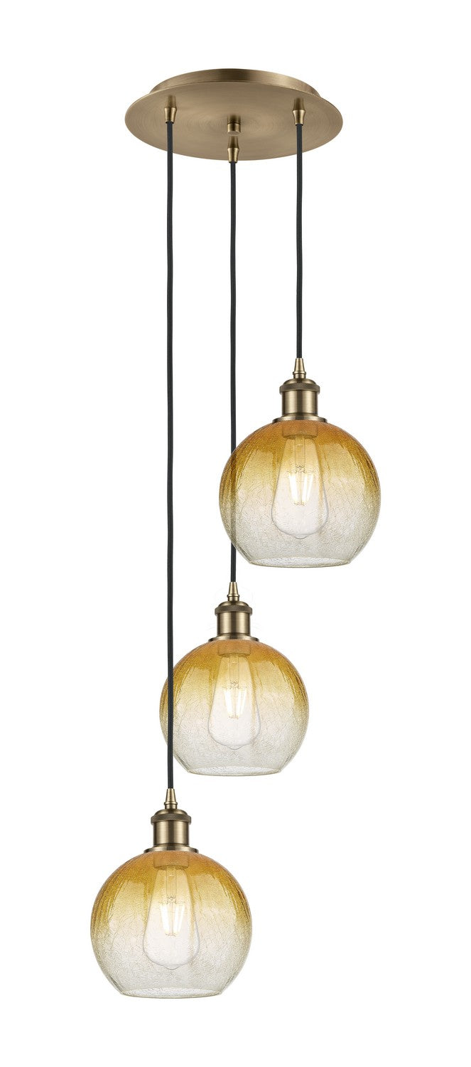 Innovations 113B-3P-AB-G483-8AM Three Light Pendant, Antique Brass