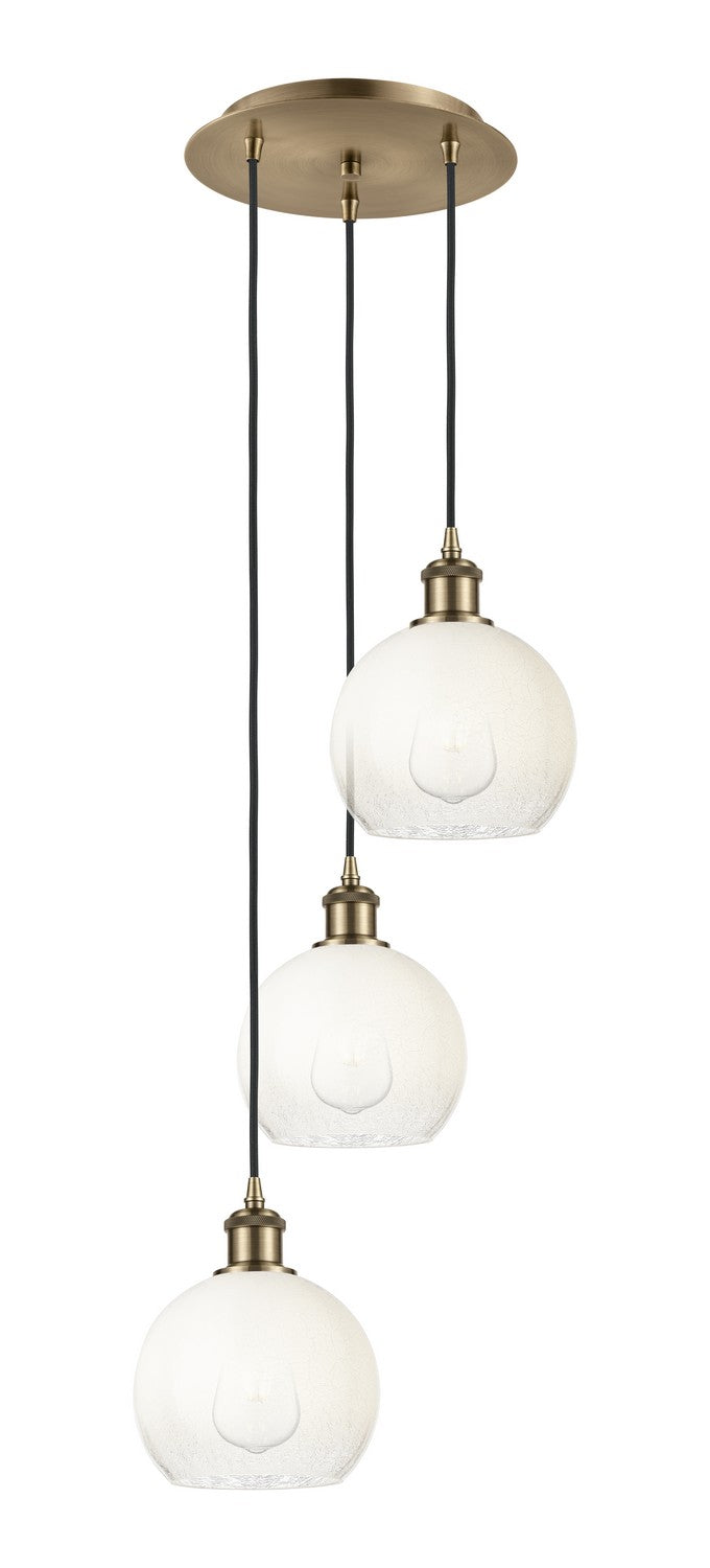 Innovations 113B-3P-AB-G483-8OP Three Light Pendant, Antique Brass