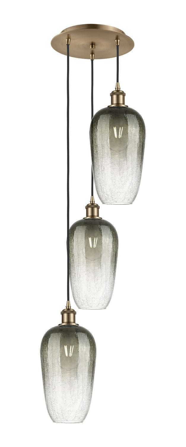 Innovations 113B-3P-AB-G484-7SL Three Light Pendant, Antique Brass