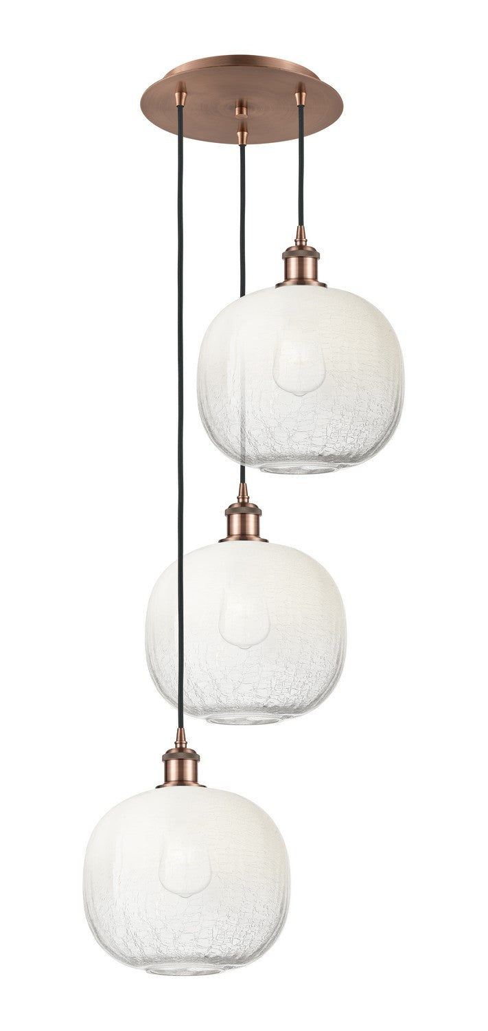Innovations 113B-3P-AC-G481-10OP Three Light Pendant, Antique Copper