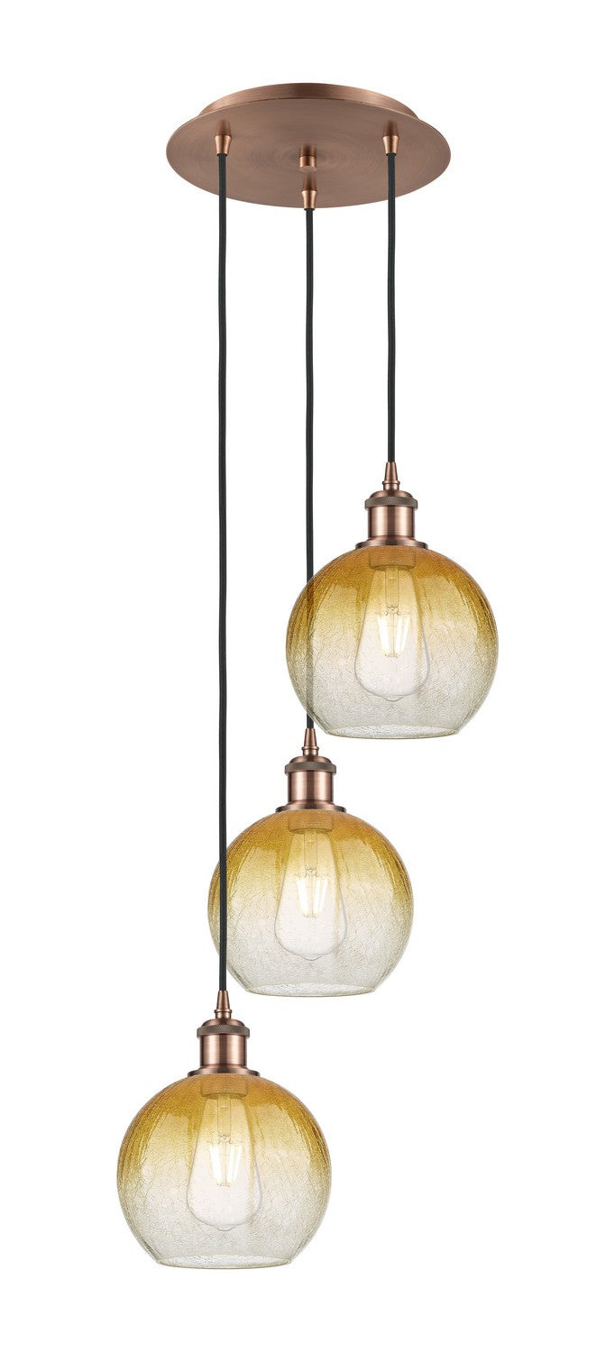 Innovations 113B-3P-AC-G483-8AM Three Light Pendant, Antique Copper