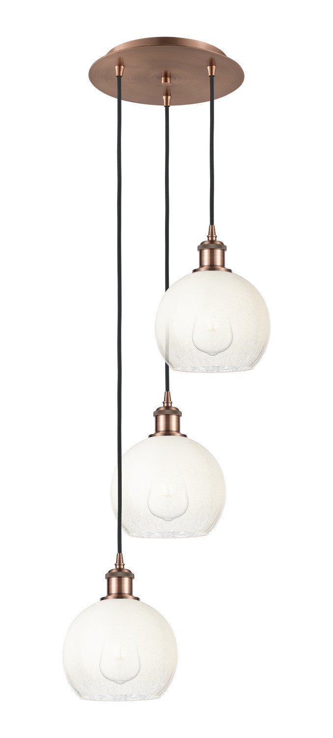 Innovations 113B-3P-AC-G483-8OP Three Light Pendant, Antique Copper