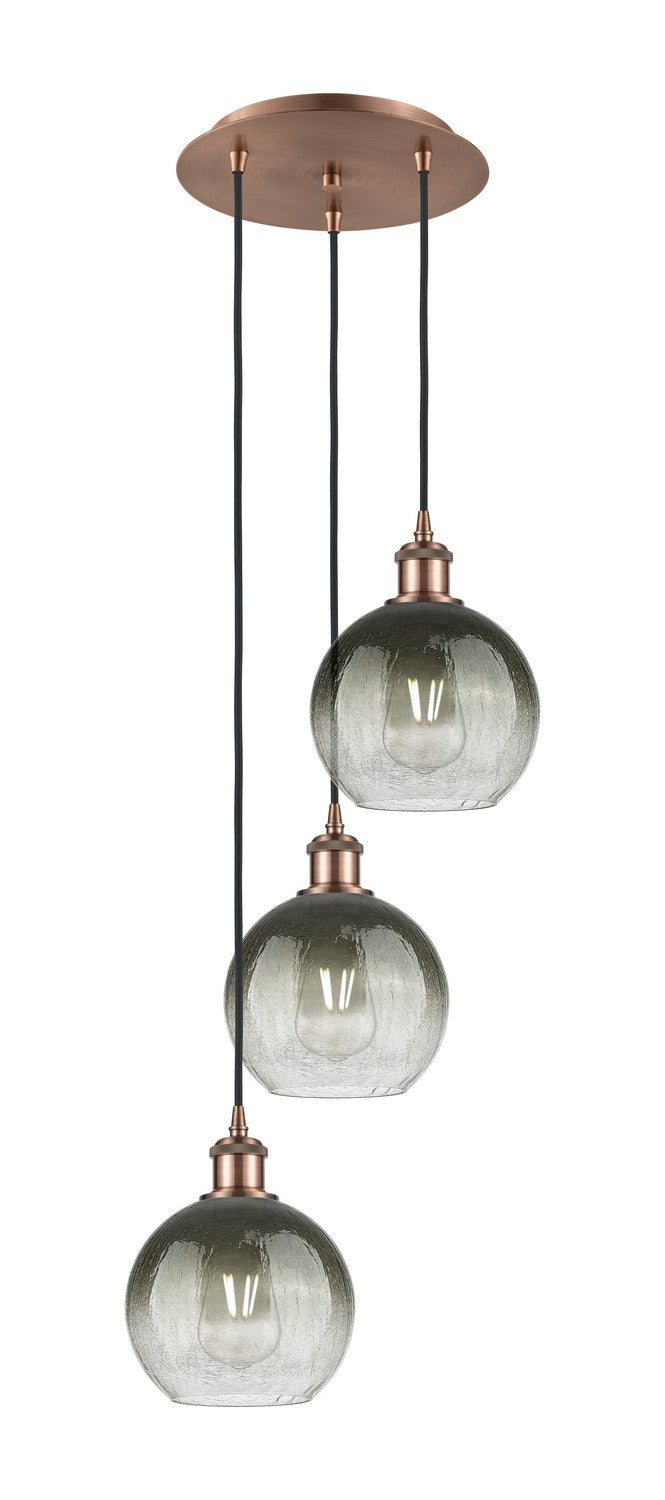 Innovations 113B-3P-AC-G483-8SL Three Light Pendant, Antique Copper