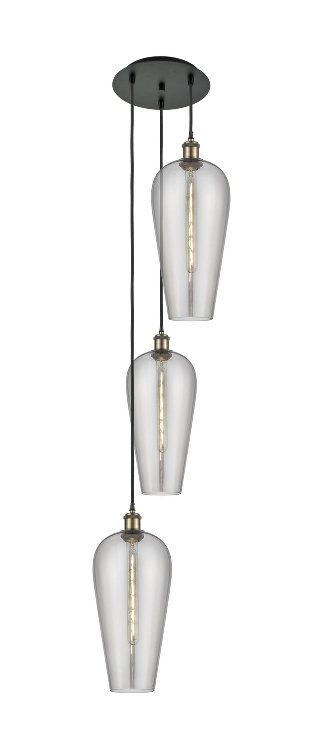Innovations 113B-3P-BAB-G456-8SM Three Light Pendant, Black Antique Brass