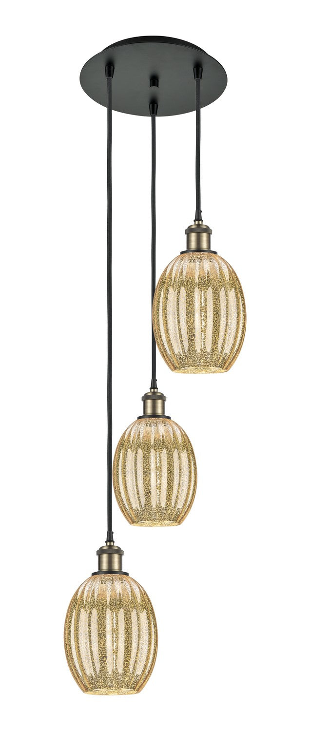 Innovations 113B-3P-BAB-G459-6ME Three Light Pendant, Black Antique Brass