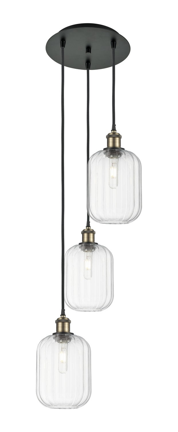 Innovations 113B-3P-BAB-G460-7CL Three Light Pendant, Black Antique Brass