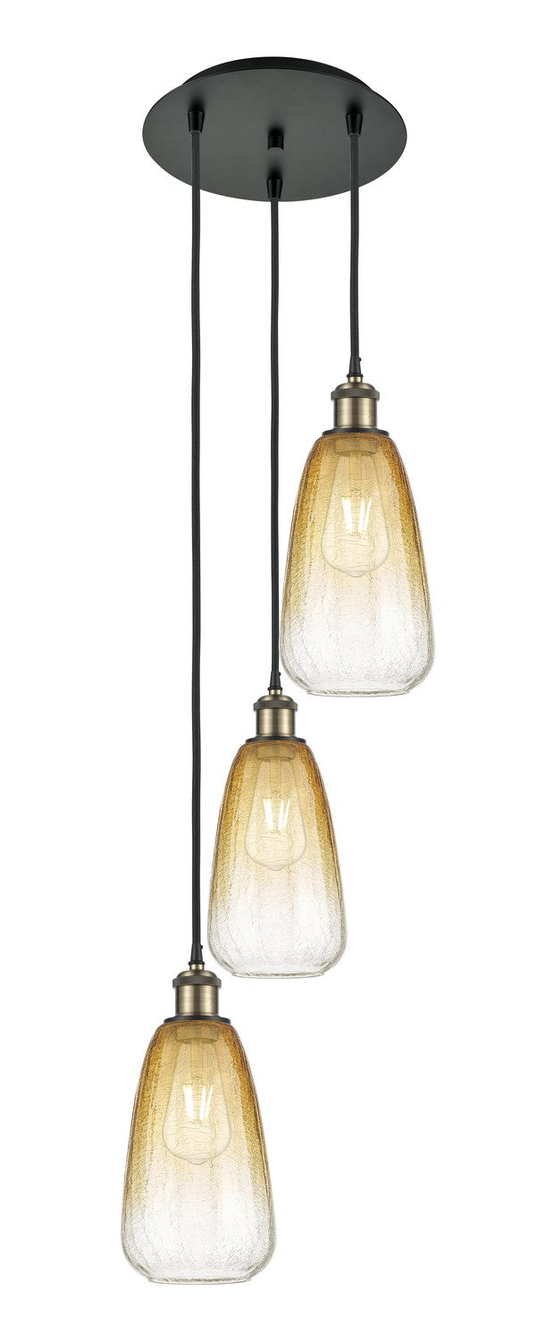 Innovations 113B-3P-BAB-G480-6AM Three Light Pendant, Black Antique Brass