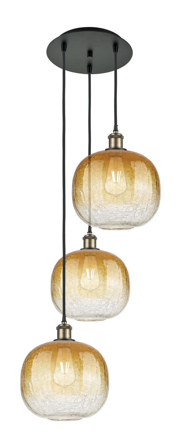 Innovations 113B-3P-BAB-G481-10AM Three Light Pendant, Black Antique Brass