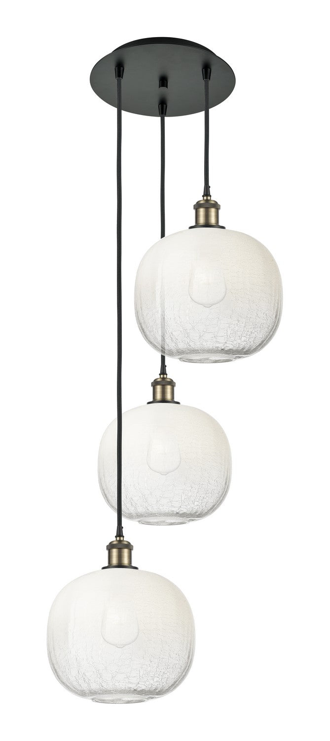 Innovations 113B-3P-BAB-G481-10OP Three Light Pendant, Black Antique Brass