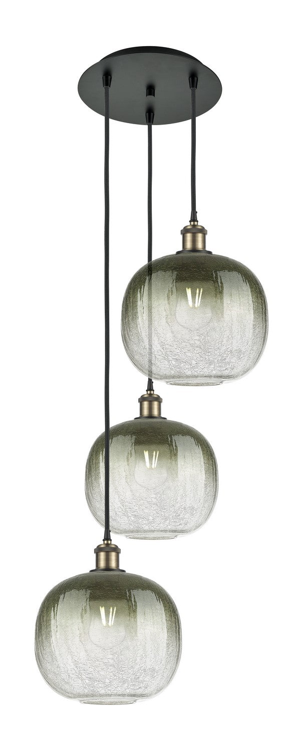 Innovations 113B-3P-BAB-G481-10SL Three Light Pendant, Black Antique Brass