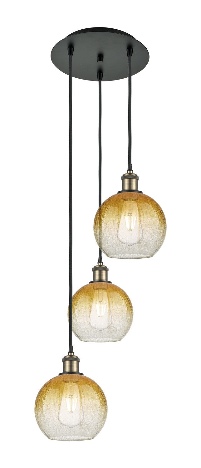 Innovations 113B-3P-BAB-G483-8AM Three Light Pendant, Black Antique Brass