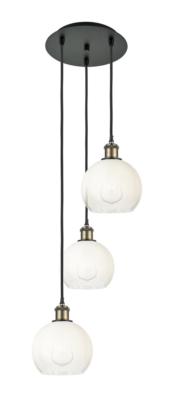 Innovations 113B-3P-BAB-G483-8OP Three Light Pendant, Black Antique Brass