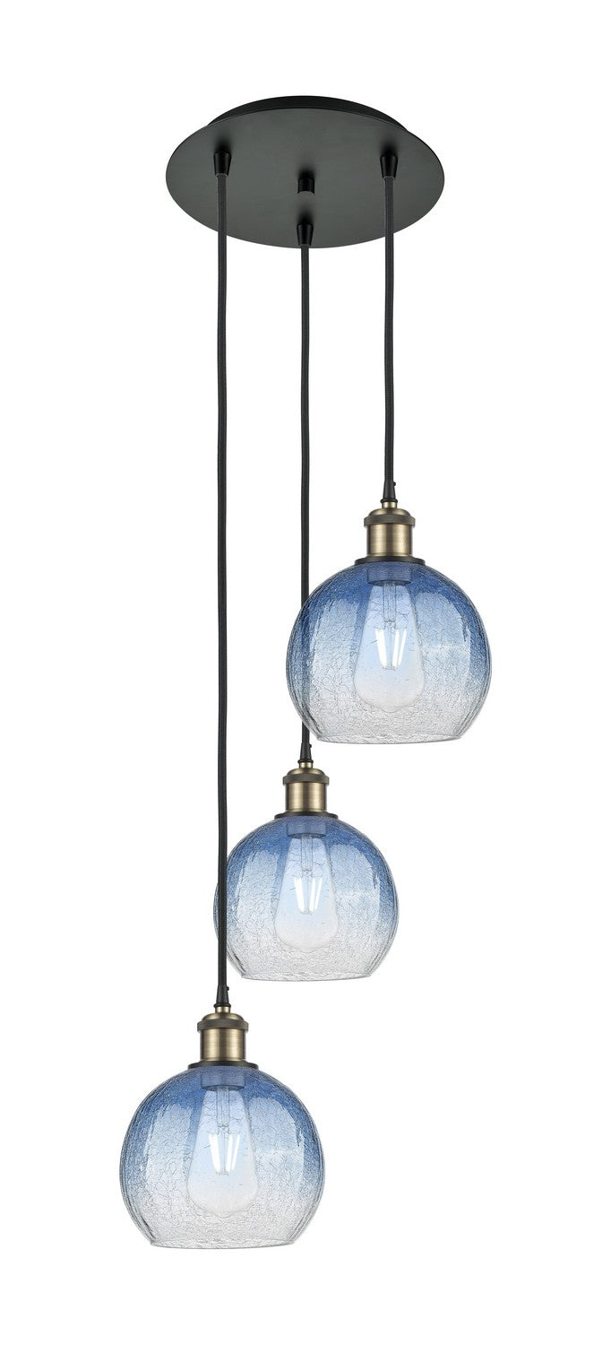 Innovations 113B-3P-BAB-G483-8SB Three Light Pendant, Black Antique Brass