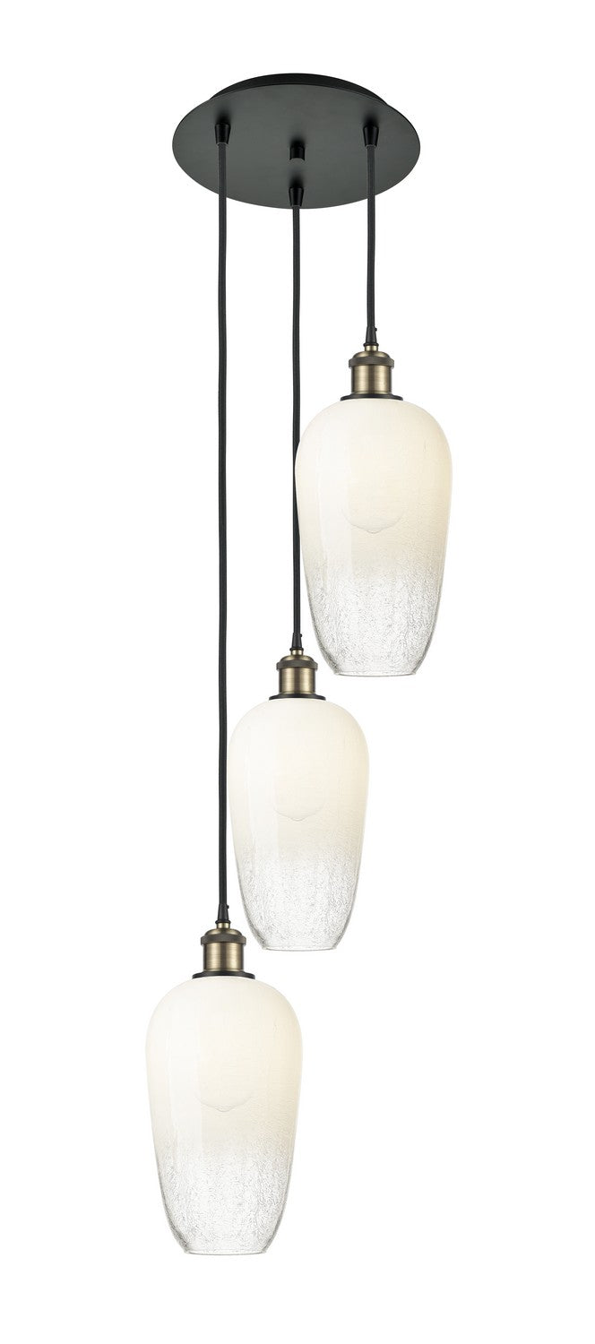 Innovations 113B-3P-BAB-G484-7OP Three Light Pendant, Black Antique Brass
